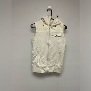 Burton Snowboarding Cream Hooded Sleveless Vest with Pockets SZ XS